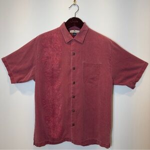 Tommy Bahama Men's XL - 100% Silk Hawaiian Shirt Tropical Palm Short Sleeve